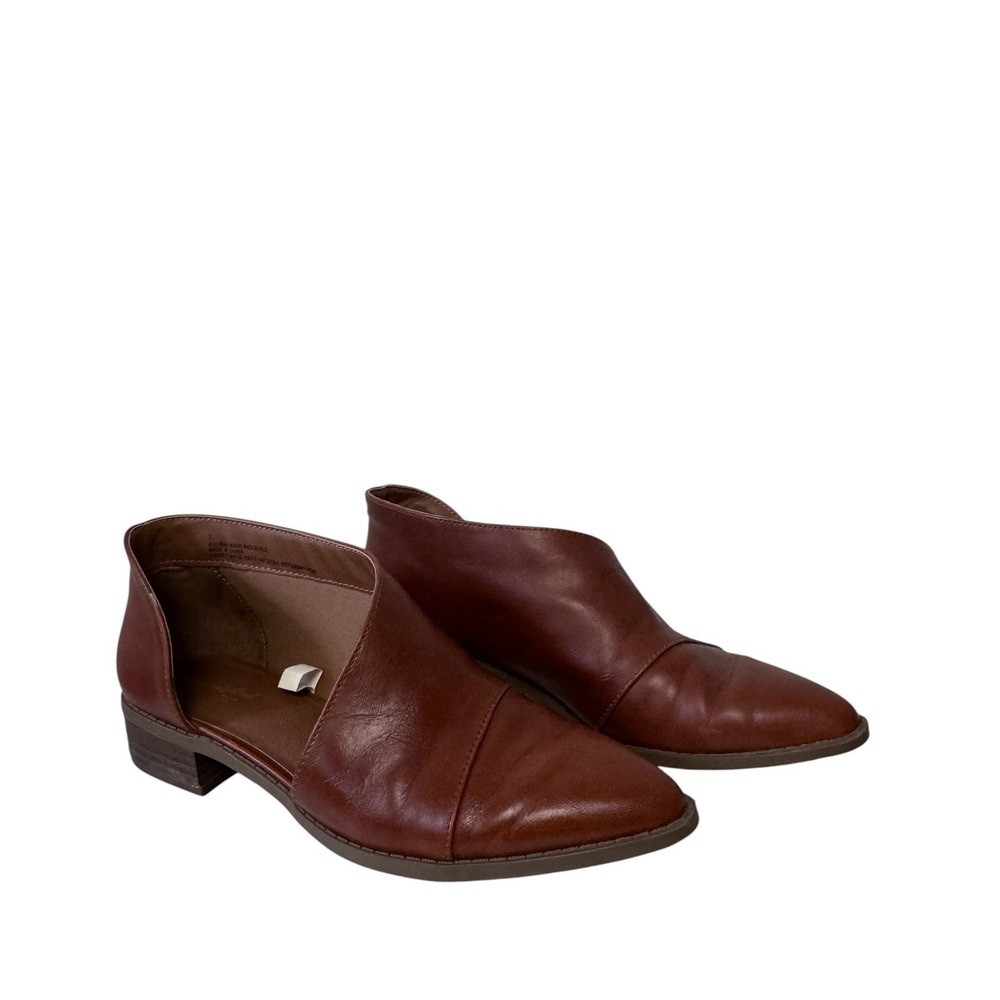 Universal Thread Brown Faux Leather Side Cutout Pointed Toe Ankle Booties 7